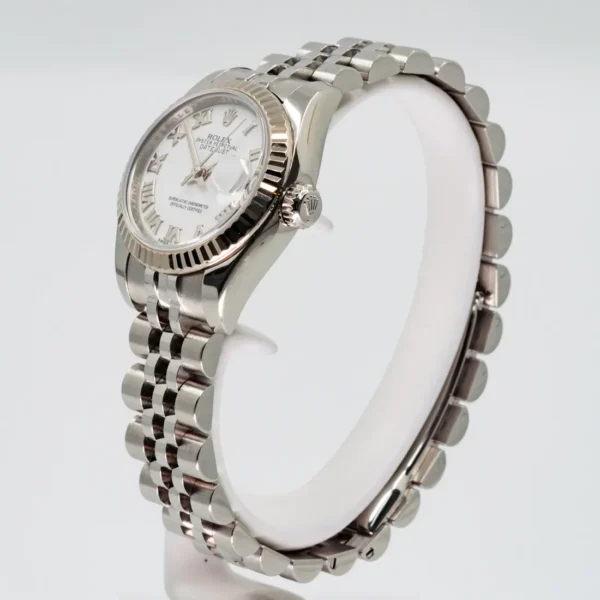 crown side view of a Rolex Ladies Datejust 179174