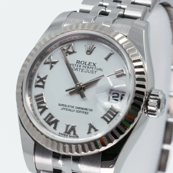 dial close up view of a Rolex Ladies Datejust 179174