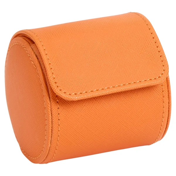 TUTTI FRUTTI watch roll in orange, side view, closed